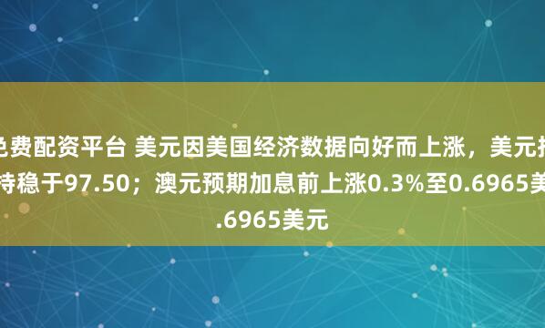 免费配资平台 美元因美国经济数据向好而上涨，美元指数持稳于97.50；澳元预期加息前上涨0.3%至0.6965美元