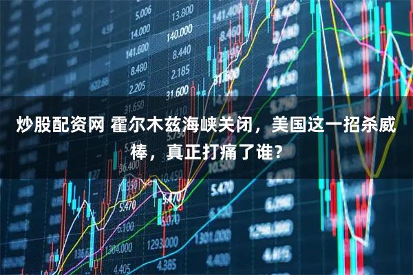 炒股配资网 霍尔木兹海峡关闭，美国这一招杀威棒，真正打痛了谁？